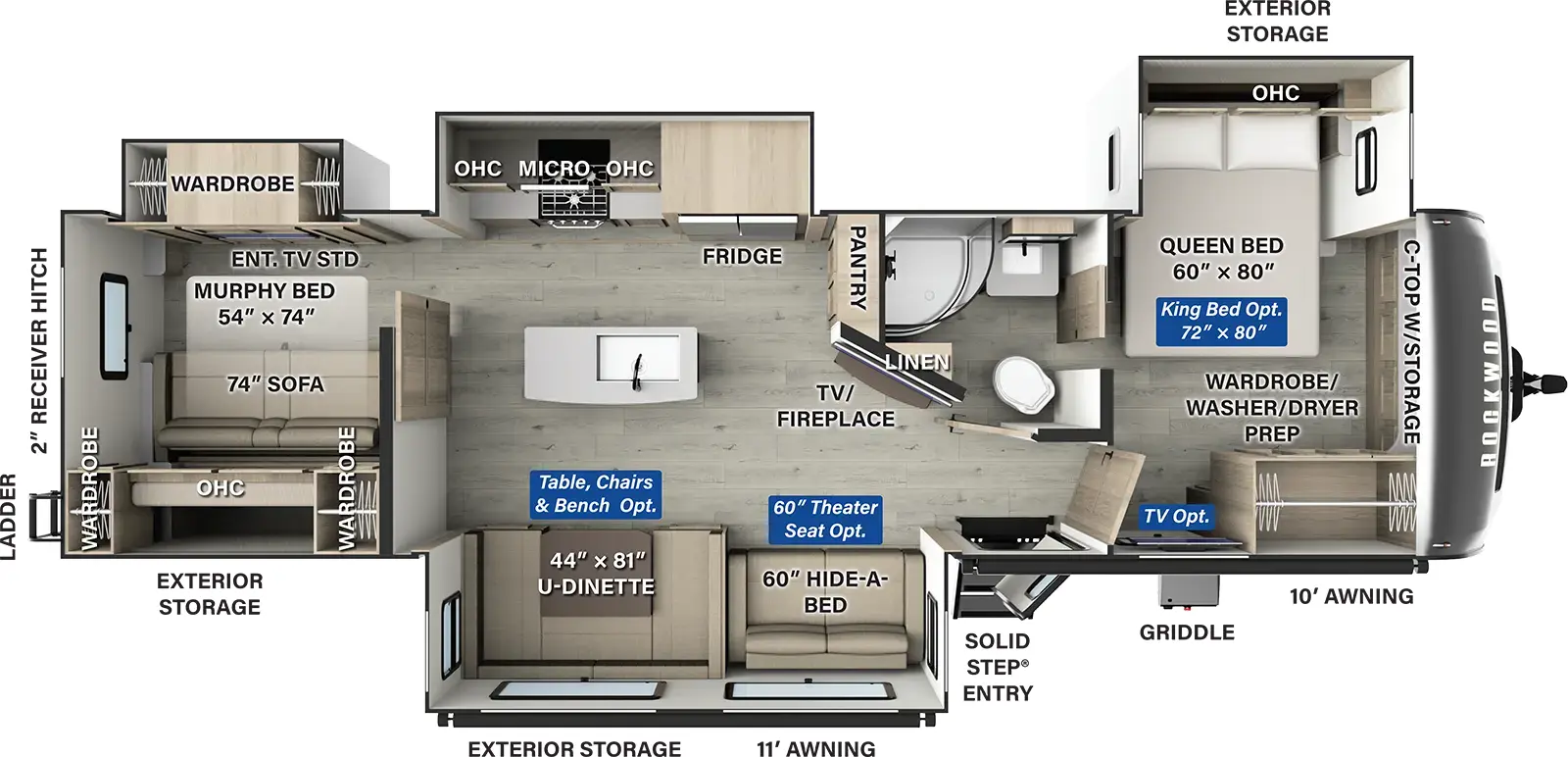 Rockwood Signature Travel Trailers 8338DB Floorplan